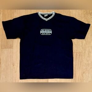 VTG Y2K Duke University Blue Devils Short Sleeve V-Neck T-shirt Blue Men’s Large